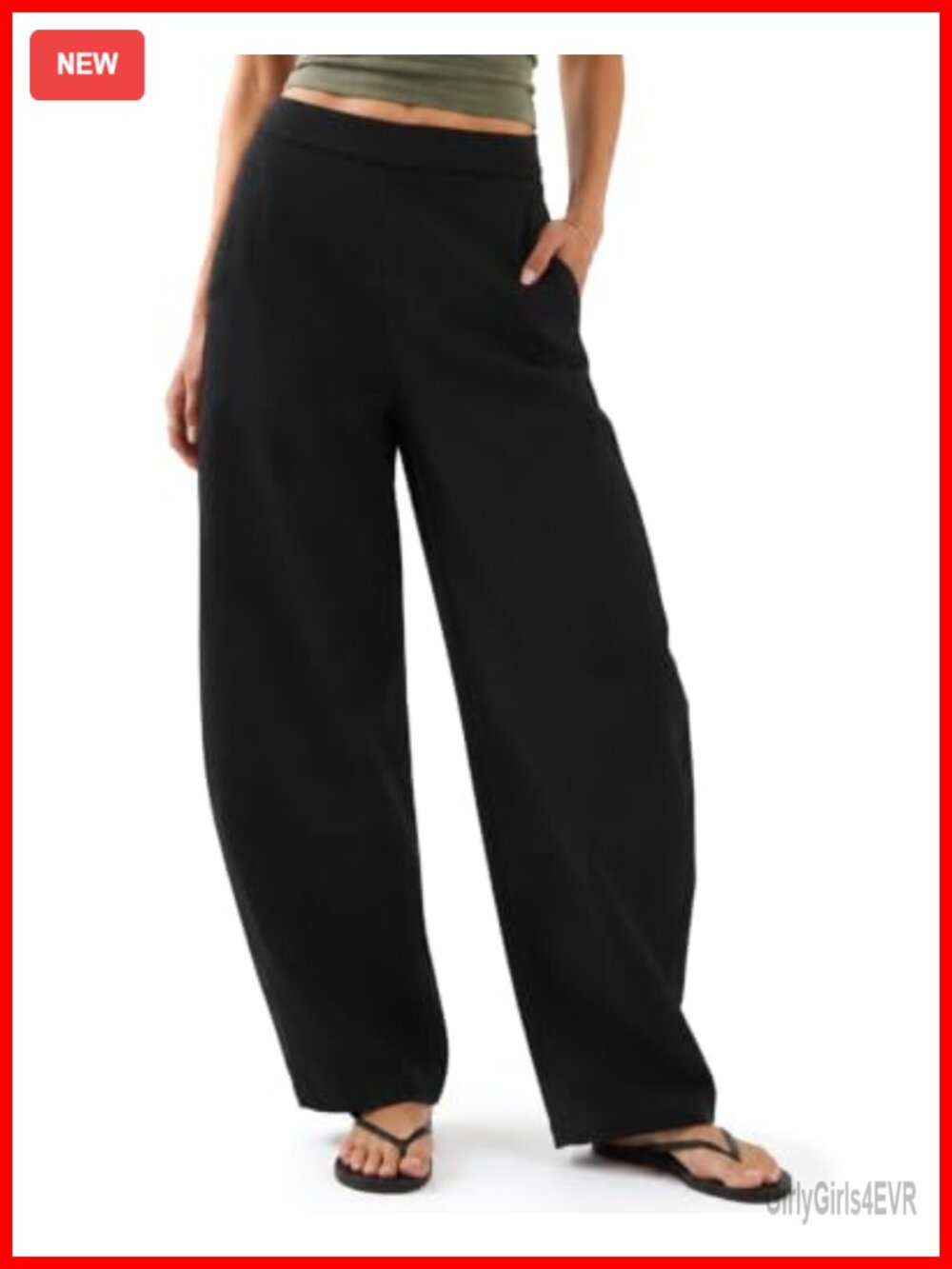 Tall Barrel Pants Pull On Cotton Stretch Travel Trousers
